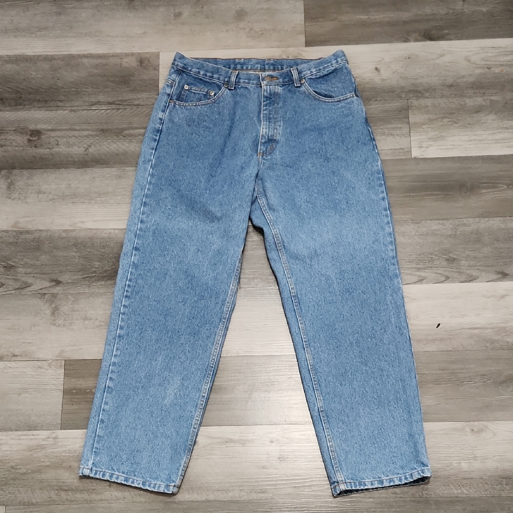 Members Mark Classic Blue Denim Jeans Mens 34 x 30 Relaxed Fit